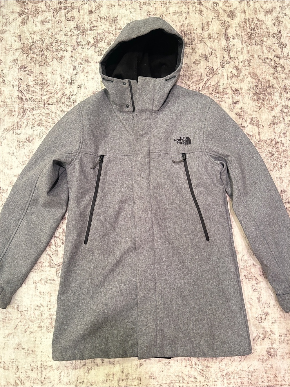 The North Face Men's Gray Hooded Trench Coat